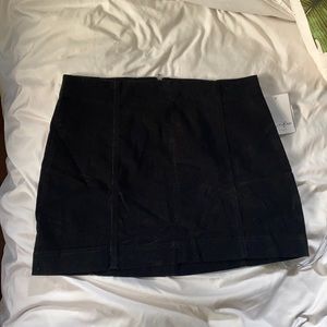Black corduroy mini skirt